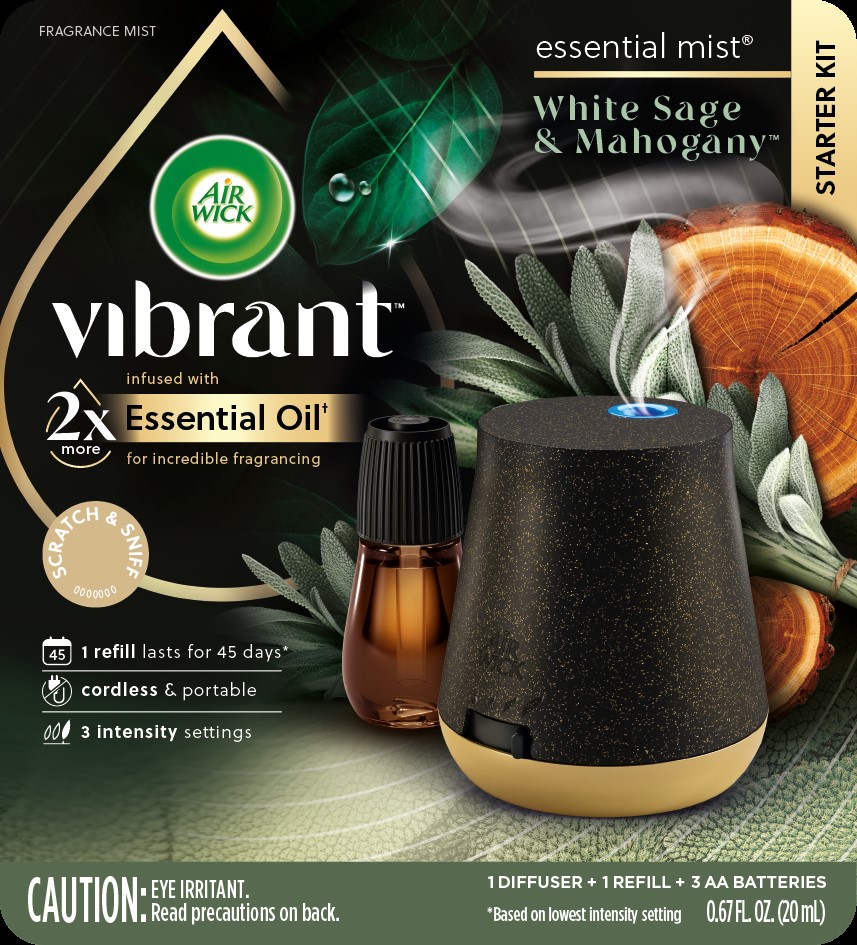 AIR WICK Essential Mist  White Sage  Mahogany Vibrant  Kit